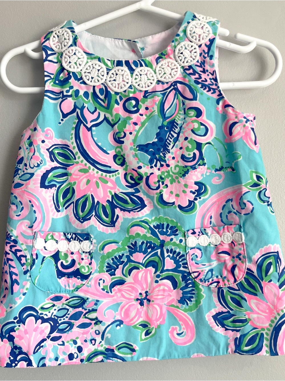 Lilly Pulitzer sleeveless shift dress baby girl size 6-12 months vacation